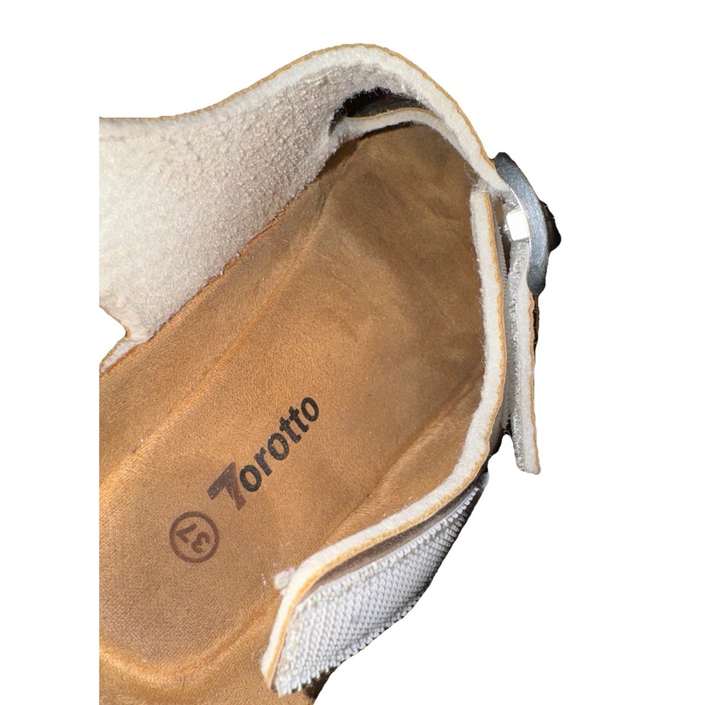 Torotto Comfort Sandals Metallic Rose Gold Sling Back Hook Loop Women's 37 - Picture 9 of 16
